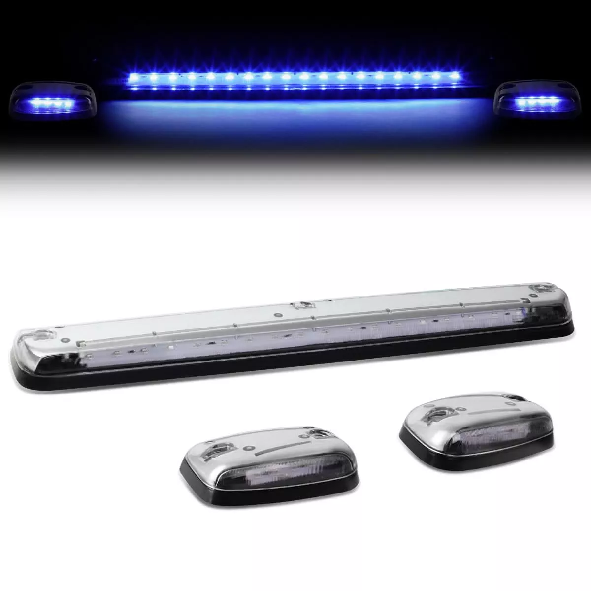 07-14-chevrolet-silverado-gmc-sierra-chrome-housing-blue-led-cab-light 07-14 Chevrolet Silverado / GMC Sierra Chrome Housing Blue LED Cab Light