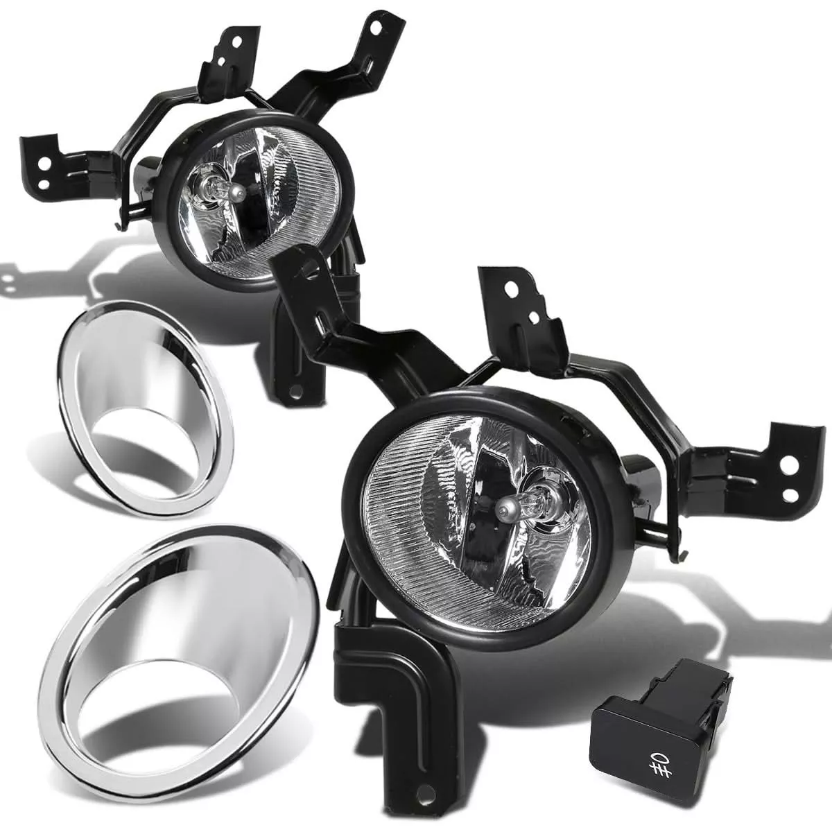 2007-2009 Honda CR-V Fog Lights w/ Switch & Chrome Bezel Clear