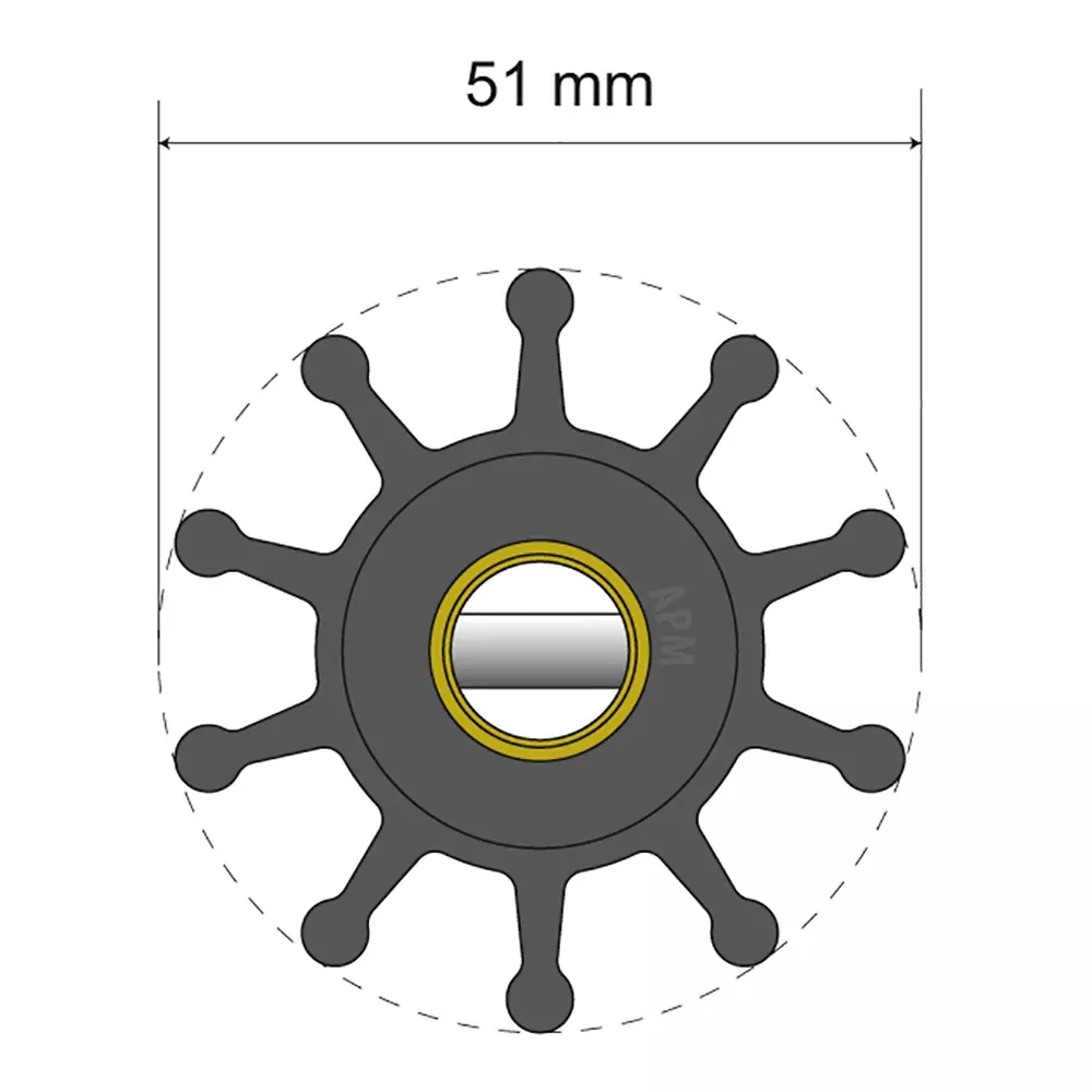 albin-pump-premium-impeller-kit-51-x-12-x-22mm-10-blade-pin-insert Albin Pump Premium Impeller Kit - 51 x 12 x 22mm - 10 Blade - Pin Insert