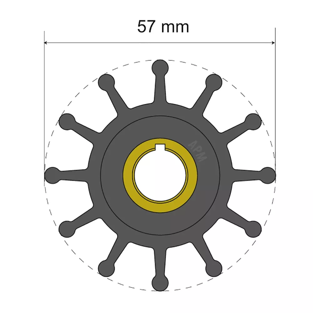 albin-pump-premium-impeller-kit-57-x-12-7-x-20mm-12-blade-key-insert Albin Pump Premium Impeller Kit 57 x 12.7 x 20mm - 12 Blade - Key Insert