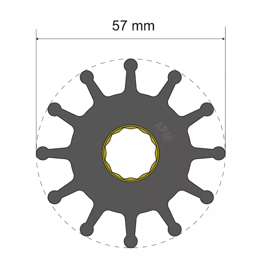 albin-pump-premium-impeller-kit-57-x-16-x-31-5mm-12-blade-spline-insert Albin Pump Premium Impeller Kit 57 x 16 x 31.5mm - 12 Blade - Spline Insert