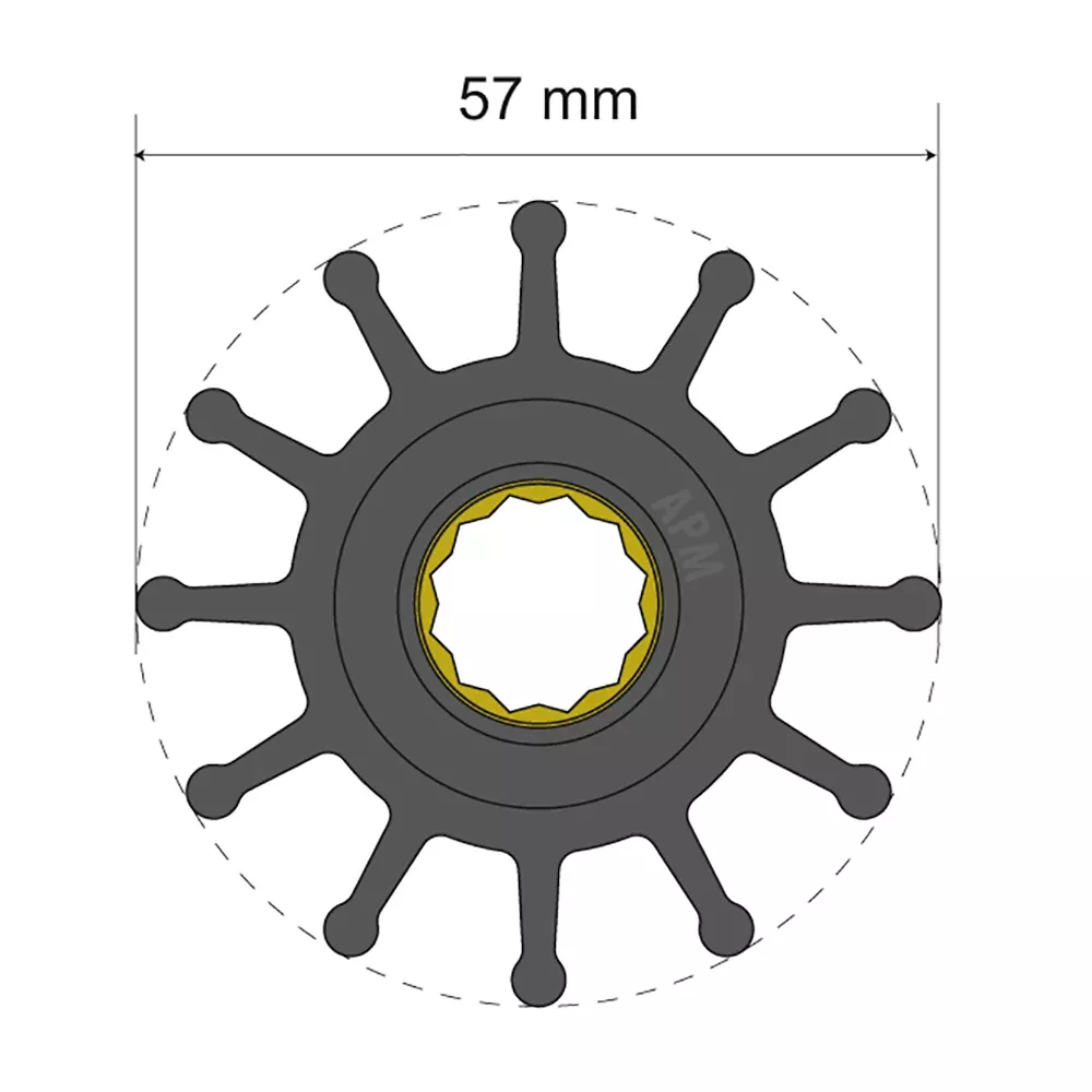 albin-pump-premium-impeller-kit-57-x-16-x-48-2mm-12-blade-spline-insert Albin Pump Premium Impeller Kit 57 x 16 x 48.2mm - 12 Blade - Spline Insert