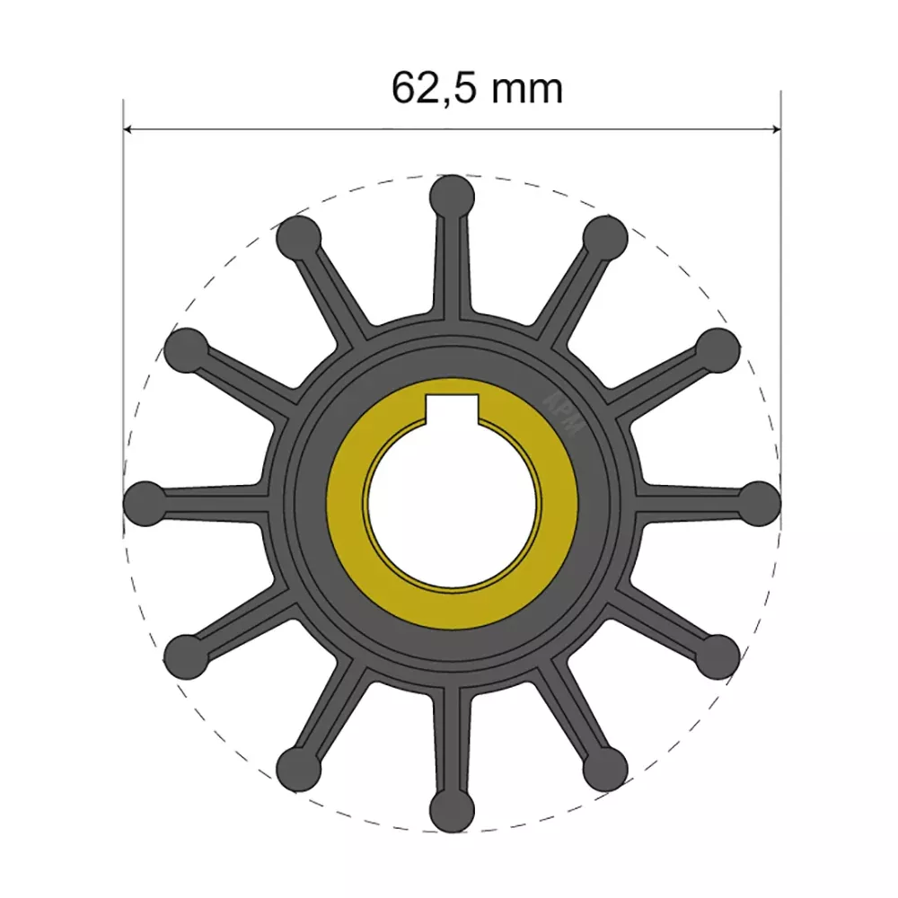 albin-pump-premium-impeller-kit-62-5-x-16-x-22-4mm-12-blade-key-insert Albin Pump Premium Impeller Kit 62.5 x 16 x 22.4mm - 12 Blade - Key Insert