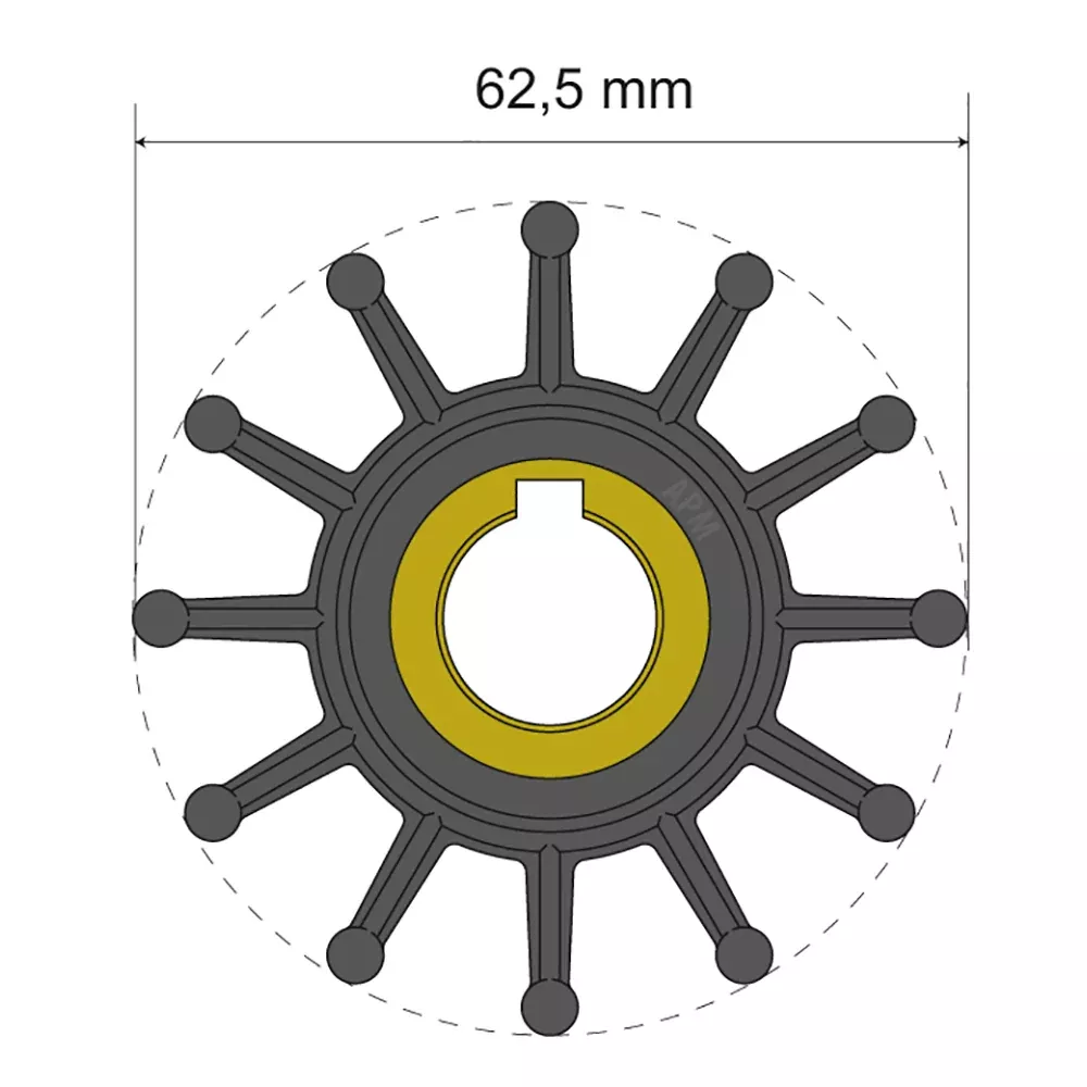 albin-pump-premium-impeller-kit-62-5-x-16-x-32mm-12-blade-key-insert Albin Pump Premium Impeller Kit 62.5 x 16 x 32mm - 12 Blade - Key Insert