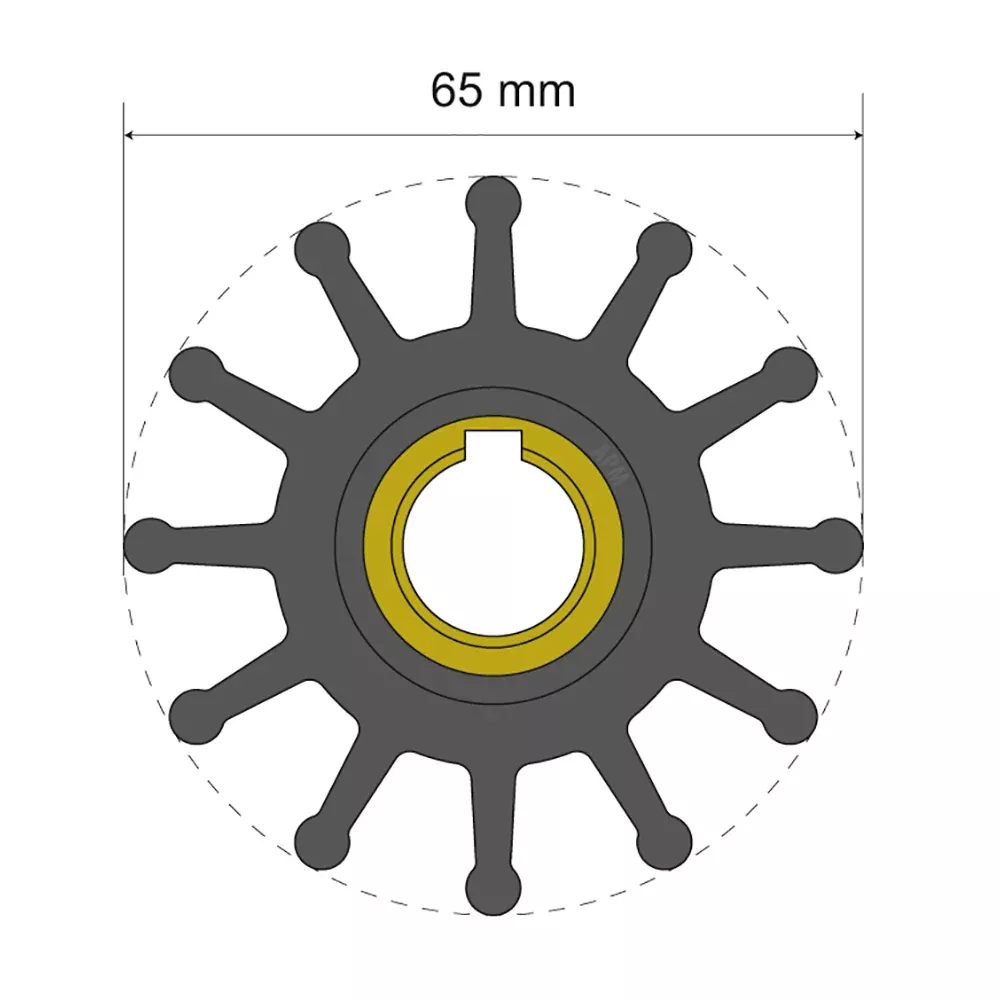 albin-pump-premium-impeller-kit-65-x-15-8-x-51mm-12-blade-key-insert Albin Pump Premium Impeller Kit 65 x 15.8 x 51mm - 12 Blade - Key Insert