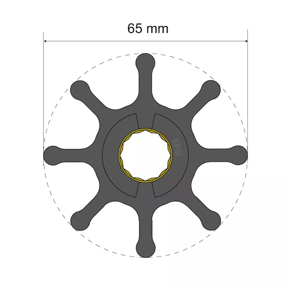 albin-pump-premium-impeller-kit-65-x-16-x-37mm-8-blade-spline-insert Albin Pump Premium Impeller Kit 65 x 16 x 37mm - 8 Blade - Spline Insert