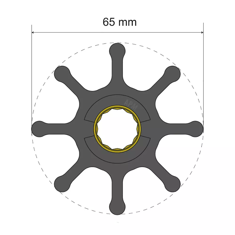 albin-pump-premium-impeller-kit-65-x-16-x-50mm-8-blade-spline-insert Albin Pump Premium Impeller Kit 65 x 16 x 50mm - 8 Blade - Spline Insert