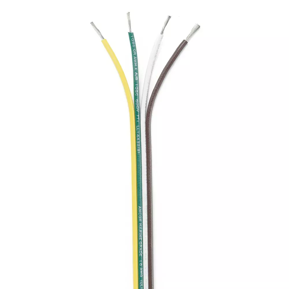 ancor-ribbon-bonded-cable-16-4-awg-brown-green-white-yellow-flat-100 Ancor Ribbon Bonded Cable - 16/4 AWG - Brown/Green/White/Yellow - Flat - 100'