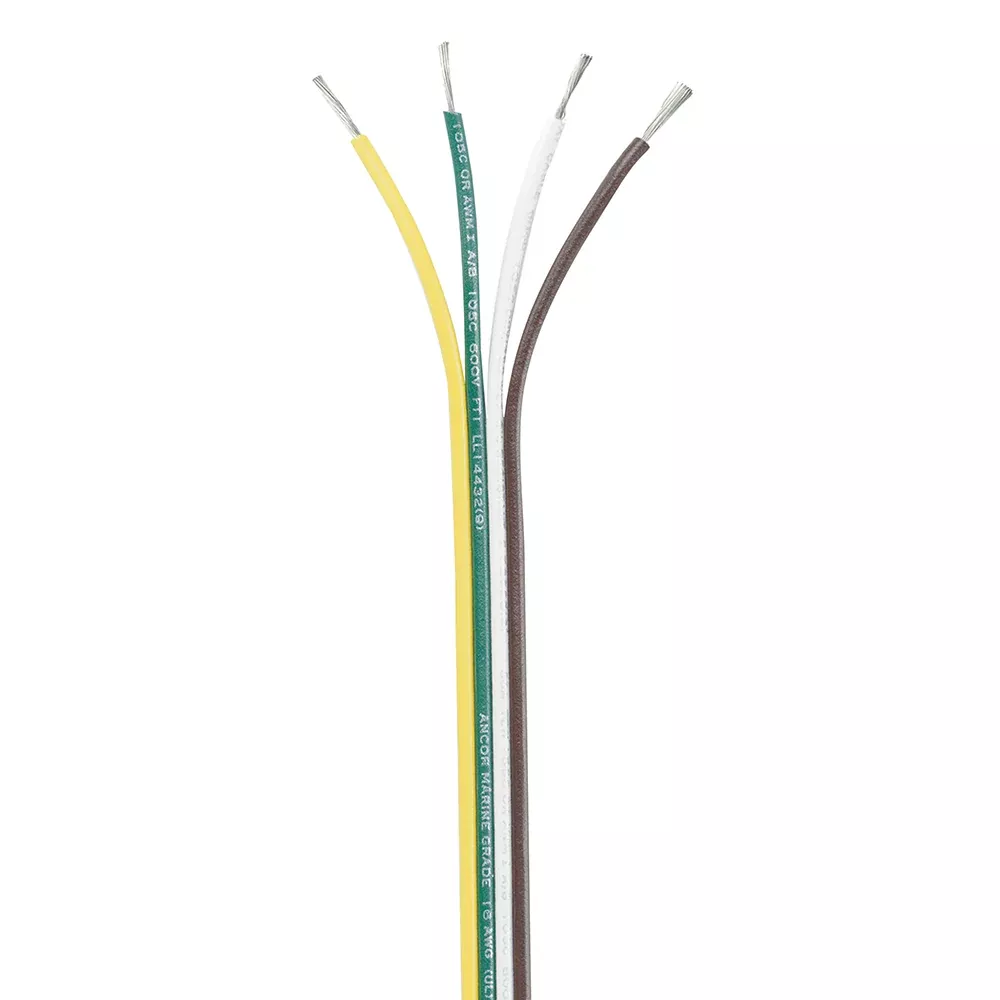 ancor-ribbon-bonded-cable-16-4-awg-brown-green-white-yellow-flat-250 Ancor Ribbon Bonded Cable - 16/4 AWG - Brown/Green/White/Yellow - Flat - 250'