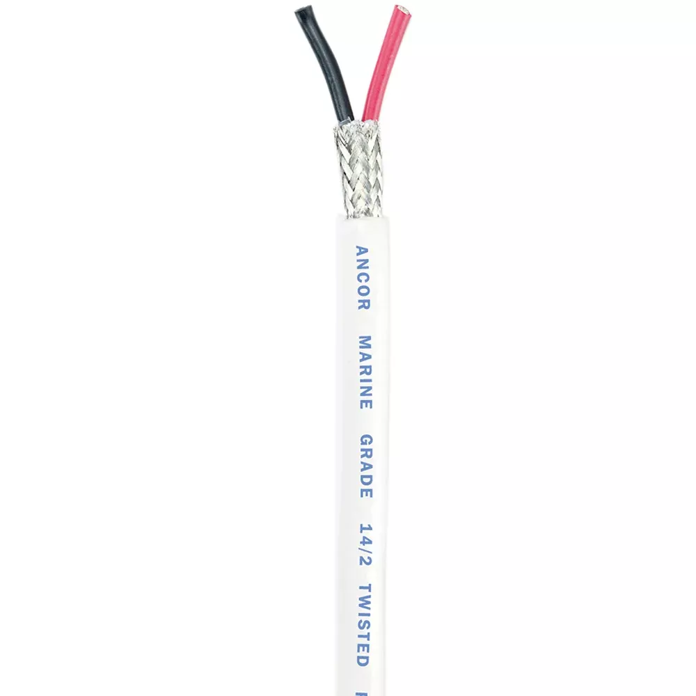 ancor-twisted-pair-w-shield-14-2-awg-round-red-black-100 Ancor Twisted Pair w/Shield - 14/2 AWG - Round - Red/Black - 100'