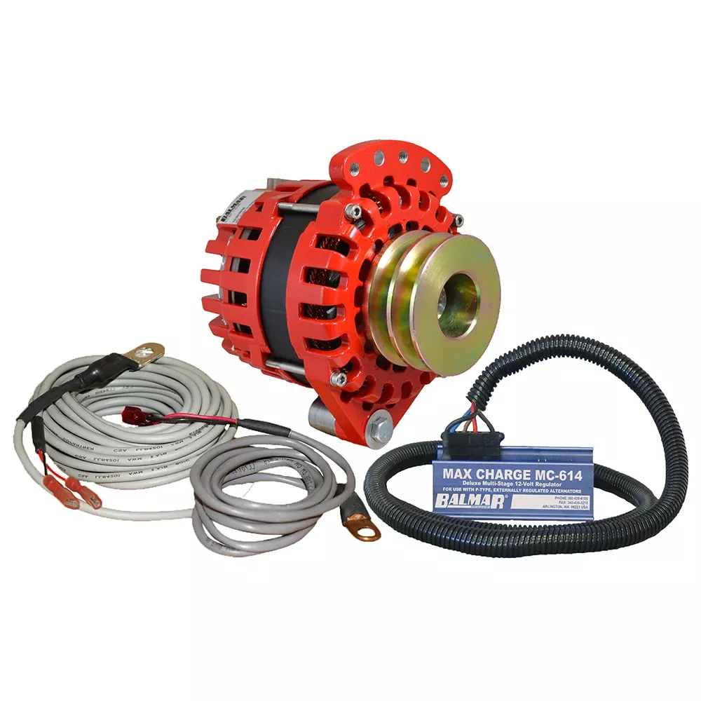 balmar-alternator-1-2-quot-single-foot-dual-v-pulley-regulator-amp-temp-sensor-1 Balmar Alternator 1-2" Single Foot Dual V Pulley Regulator & Temp Sensor - 170A Kit - 12V