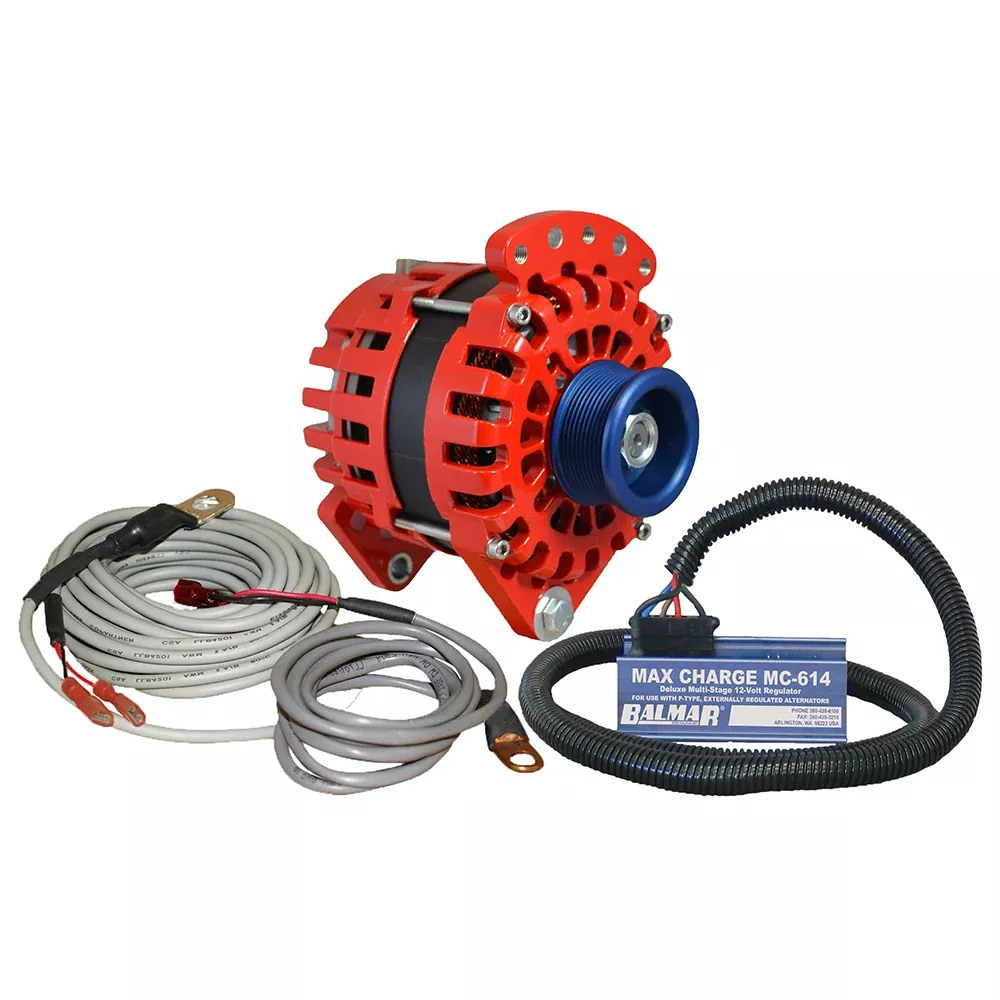 balmar-alternator-3-15-quot-dual-foot-saddle-j10-serpentine-pulley-regulator-amp Balmar Alternator 3.15" Dual Foot Saddle J10 Serpentine Pulley Regulator & Temp Sensor - 170A Kit - 12V