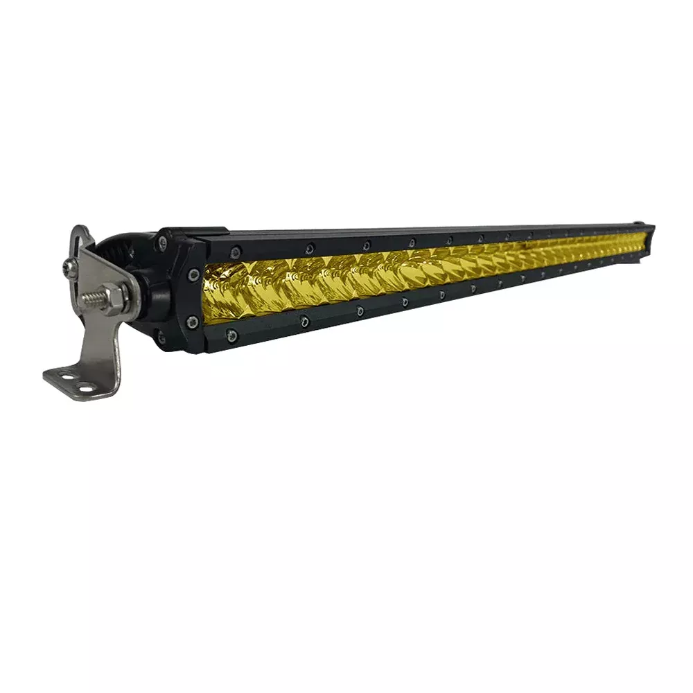 black-oak-30-yellow-lens-single-row-led-light-bar-combo-optics-bl Black Oak 30" Yellow Lens Single Row LED Light Bar - Combo Optics - Bl