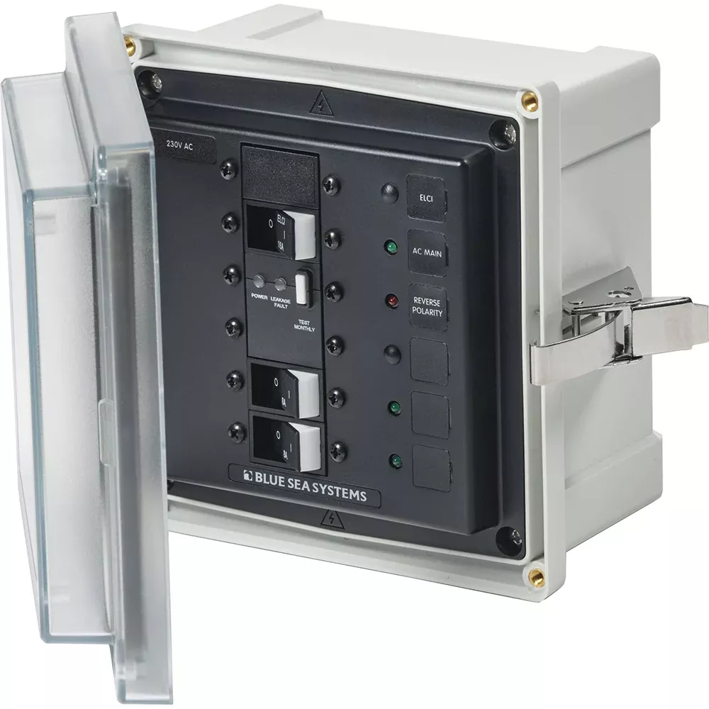 blue-sea-3122-sms-panel-enclosure-w-elci-16a-amp-2-branch-8a-230v-ac Blue Sea 3122 - SMS Panel Enclosure w/ELCI (16A) & 2 Branch (8A) - 230V AC