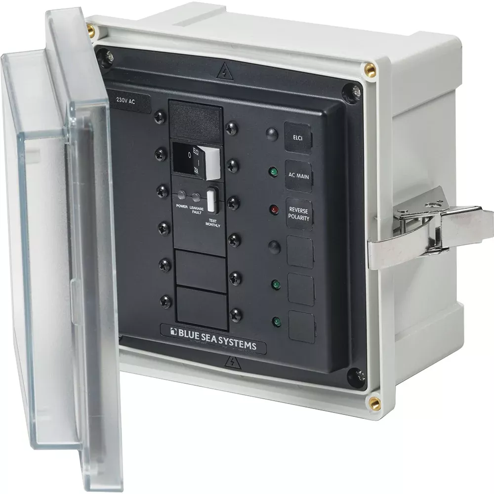 blue-sea-3123-sms-panel-enclosure-w-elci-32a-amp-3-blanks-230v-ac Blue Sea 3123 - SMS Panel Enclosure w/ELCI (32A) & 3 Blanks - 230V AC