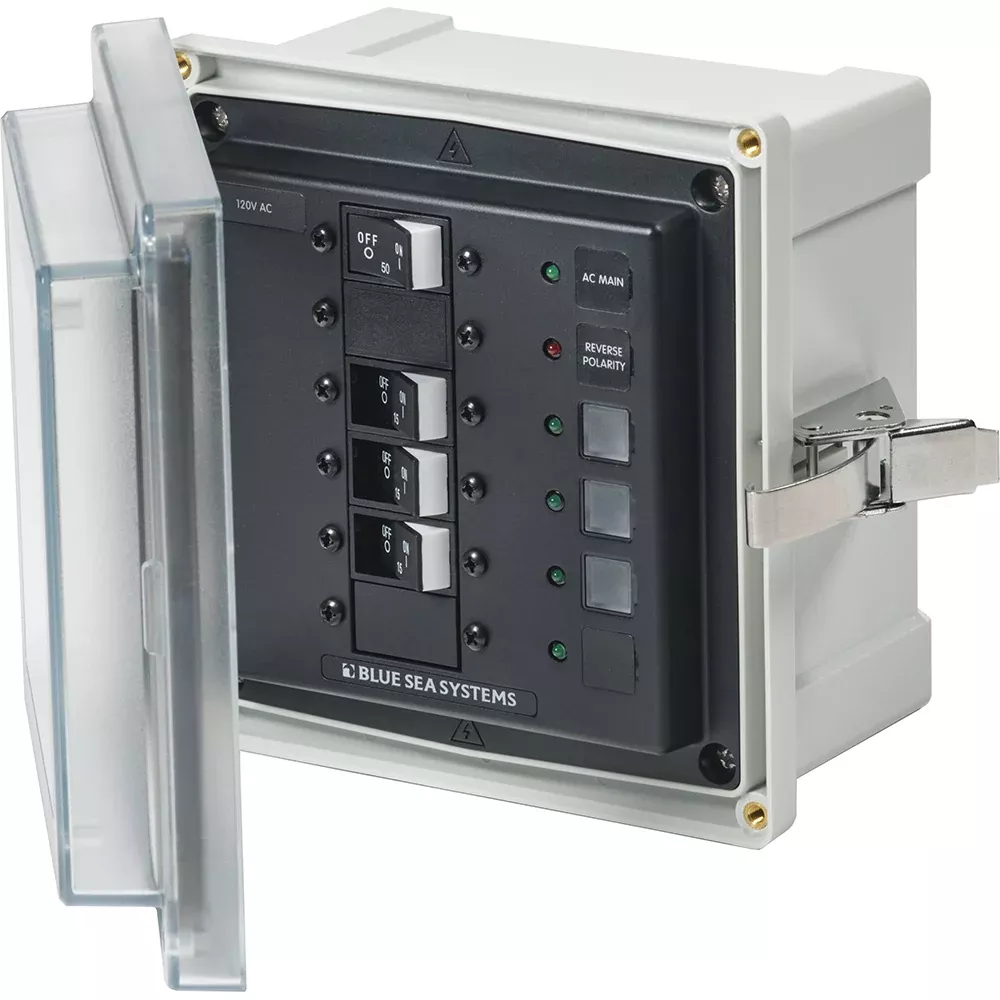 blue-sea-3130-sms-panel-enclosure-w-main-amp-3-branch-15a-120v-ac Blue Sea 3130 - SMS Panel Enclosure w/Main & 3 Branch (15A) - 120V AC