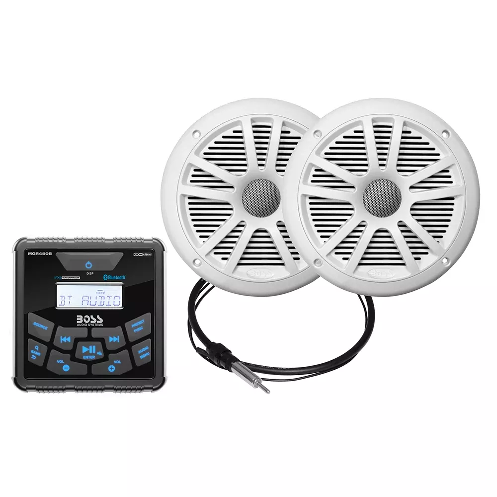 boss-audio-mckgb450w-6-marine-package-bluetooth-reg-in-dash-marine-gauge-digital Boss Audio MCKGB450W.6 Marine Package - Bluetooth®In-Dash Marine Gauge Digital Media AM/FM Receiver w/6.5" Speakers - White