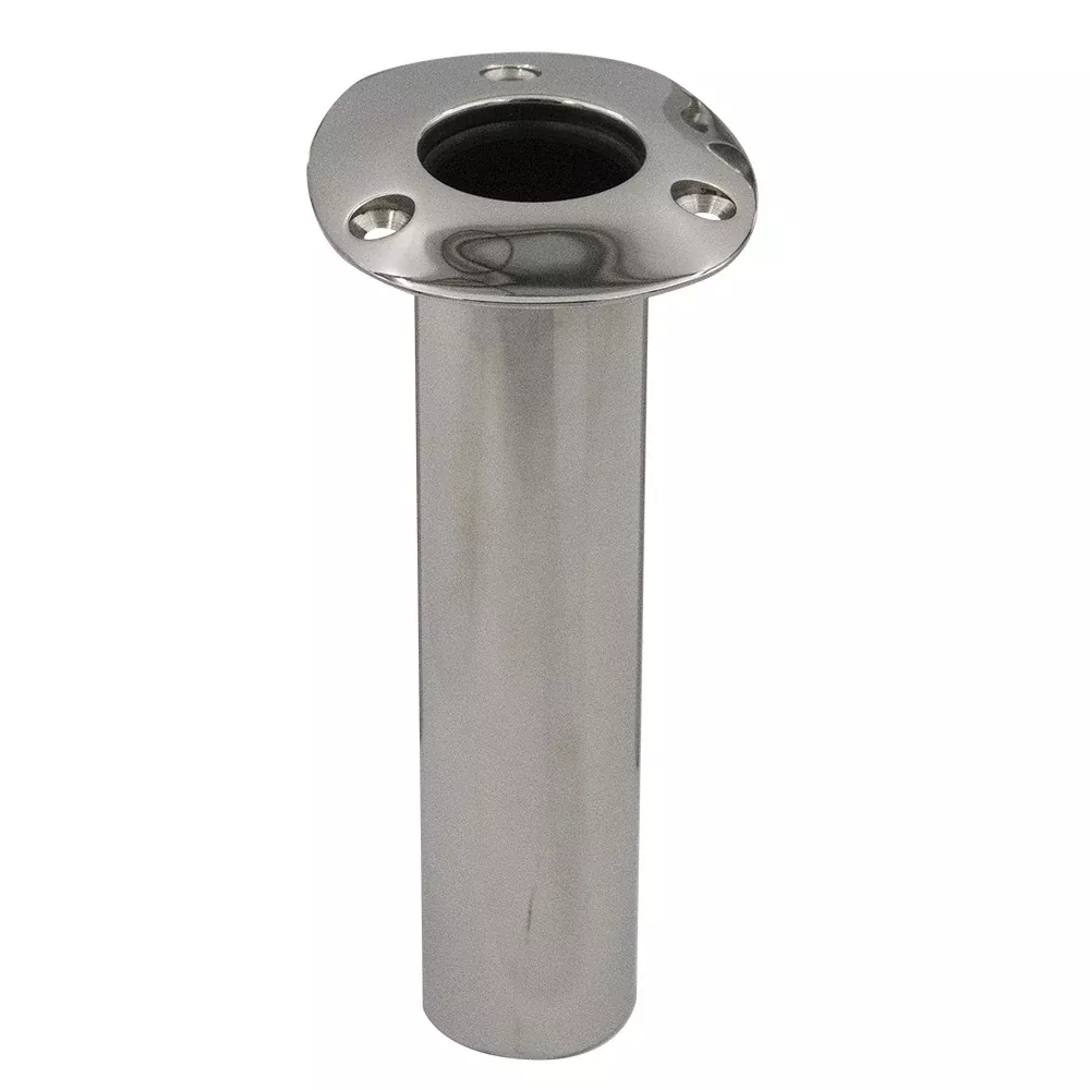 c-e-smith-70-series-standard-flush-mount-rod-holder-0-degree-stainless-steel-cas C.E. Smith 70 Series Standard Flush Mount Rod Holder - 0 Degree - Stainless Steel - Cast Bottom - Black Liner 536700C
