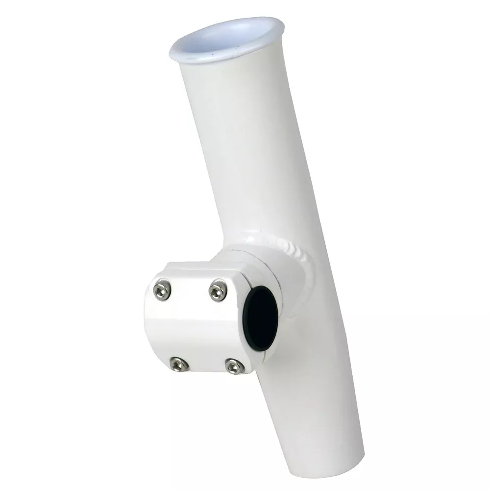 c-e-smith-adjustable-mid-mount-rod-holder-1-1-4-quot-or-1-5-16-quot-od-white-pow C.E. Smith Adjustable Mid Mount Rod Holder - 1-1/4" or 1-5/16" OD - White Powder Coat Aluminum w/Sleeve & Hex Key