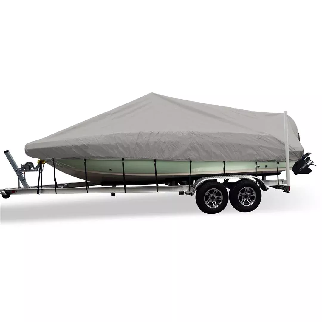 Carver Flex-Fit™ PRO Polyester Size 12 Boat Cover f/V-Hull Center Console Fishing Boats - Grey