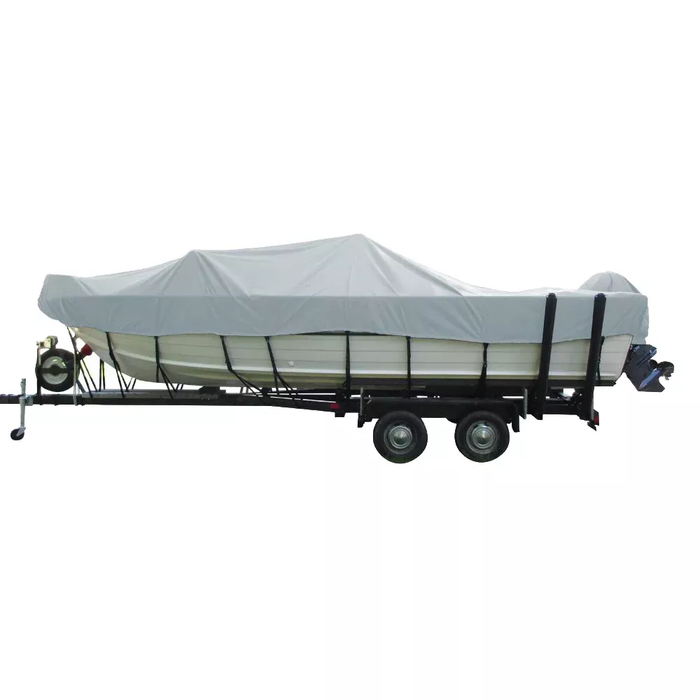carver-performance-poly-guard-wide-series-styled-to-fit-boat-cover-f-16-5-39-alu Carver Performance Poly-Guard Wide Series Styled-to-Fit Boat Cover f/16.5' Aluminum V-Hull Boats w/Walk-Thru Windshield - Grey