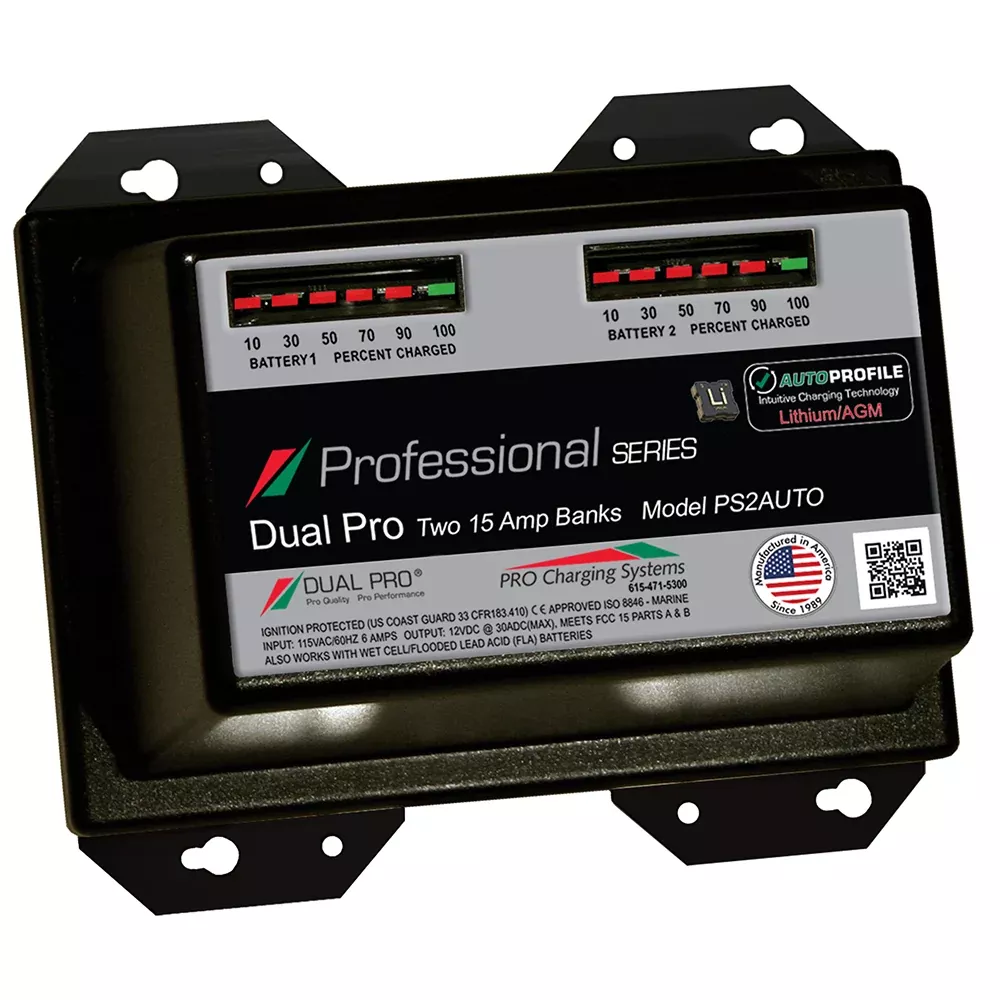 dual-pro-ps2-auto-15a-2-bank-lithium-agm-battery-charger Dual Pro PS2 Auto 15A - 2-Bank Lithium/AGM Battery Charger