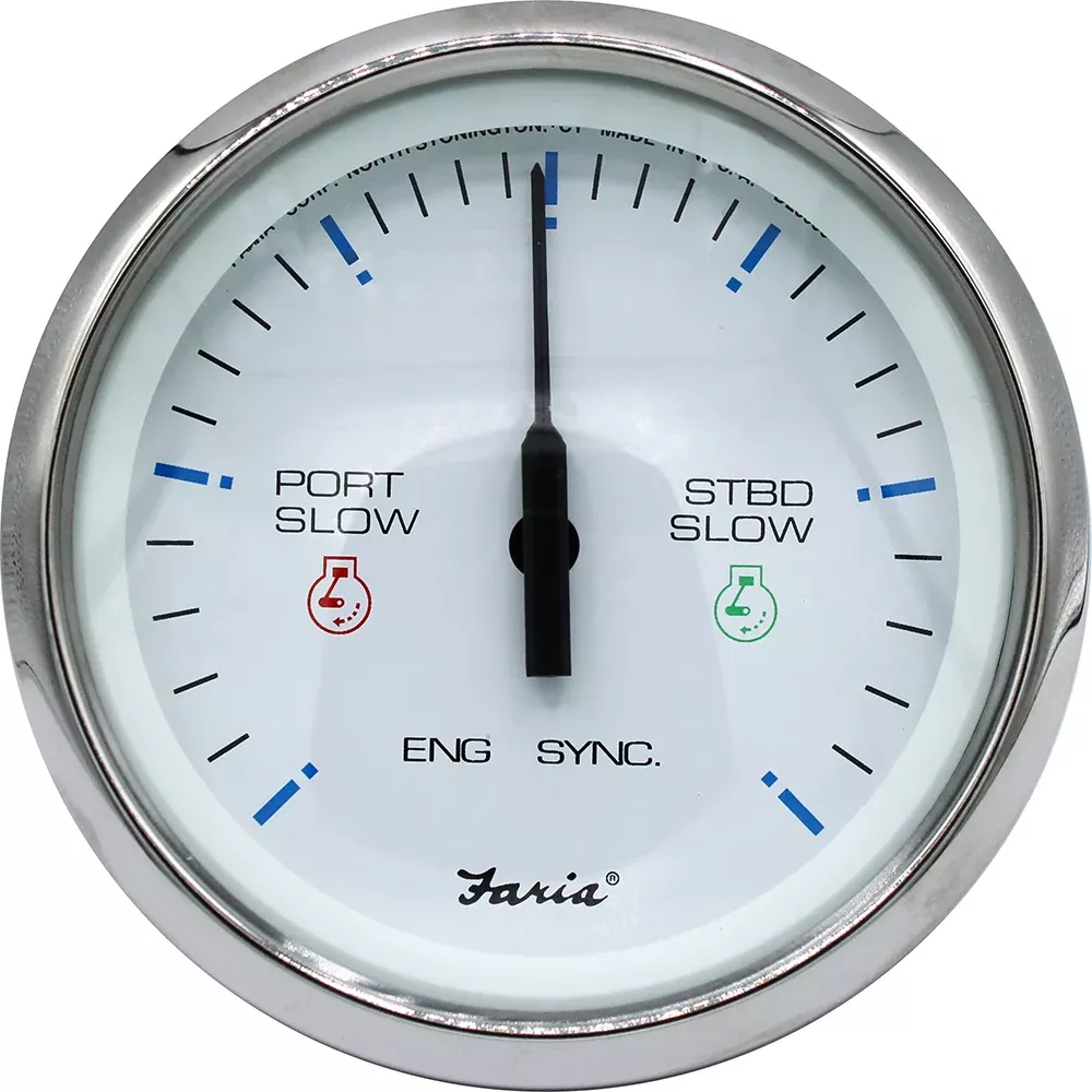 faria-4-quot-chesapeake-ss-white-engine-synchronizer-dual-gas-amp-var-ratio-alt- Faria 4" Chesapeake SS White Engine Synchronizer - Dual Gas & Var Ratio Alt Diesel