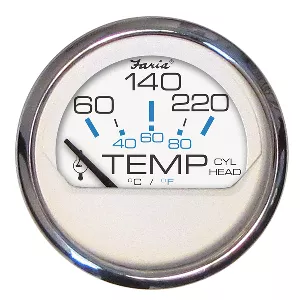 faria-chesapeake-white-ss-2-cylinder-head-temperature-gauge-60 Faria Chesapeake White SS 2' Cylinder Head Temperature Gauge (60