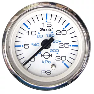 faria-chesapeake-white-ss-2-water-pressure-gauge-30-psi Faria Chesapeake White SS 2' Water Pressure Gauge (30 PSI)