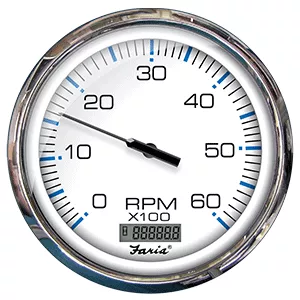 faria-chesapeake-white-ss-5-tachometer-w-digital-hourmeter Faria Chesapeake White SS 5' Tachometer w/Digital Hourmeter