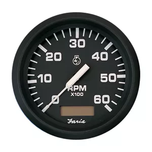 faria-euro-black-4-tachometer-w-hourmeter Faria Euro Black 4' Tachometer w/Hourmeter