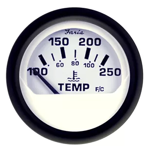 faria-euro-white-2-water-temperature-gauge-100 Faria Euro White 2' Water Temperature Gauge (100