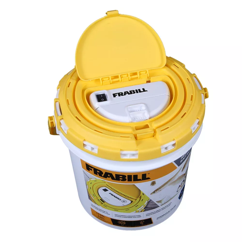 frabill-dual-fish-bait-bucket-w-aerator-built-in Frabill Dual Fish Bait Bucket w/Aerator Built-In