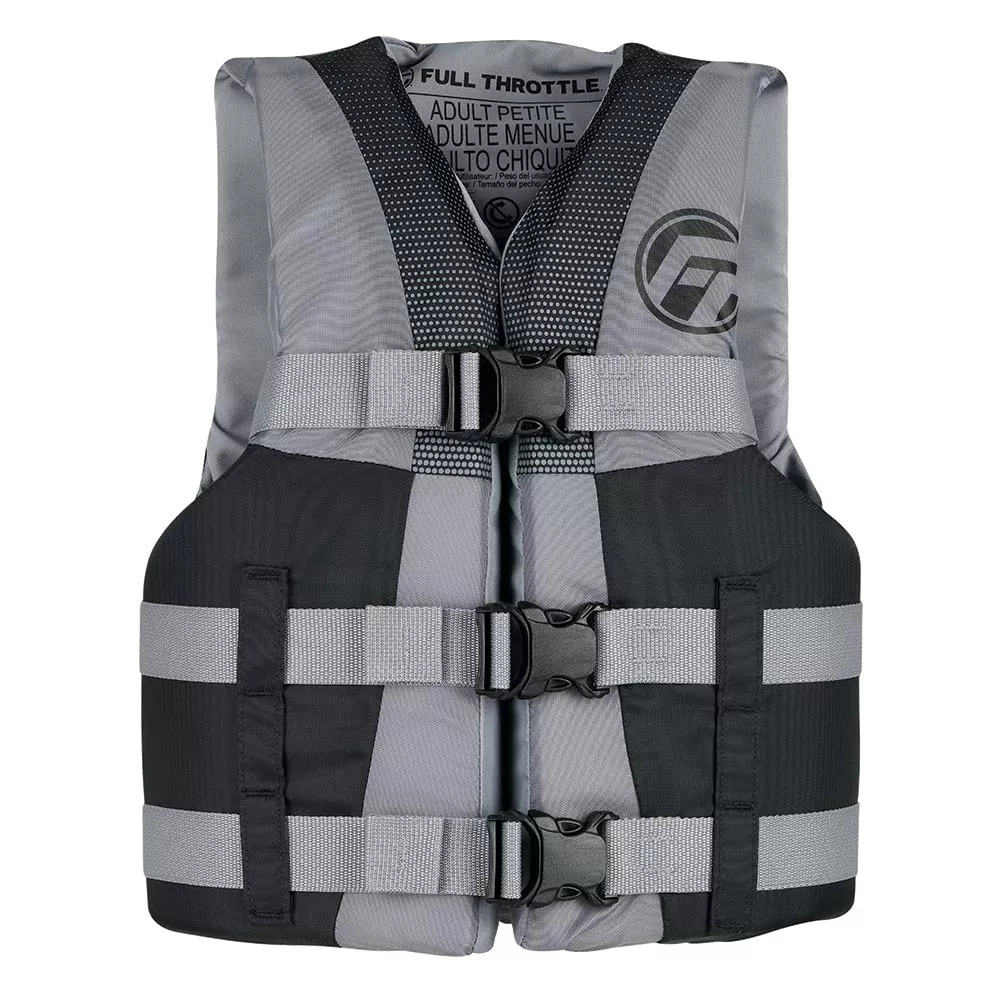 full-throttle-teen-nylon-life-jacket-grey-black Full Throttle Teen Nylon Life Jacket - Grey/Black