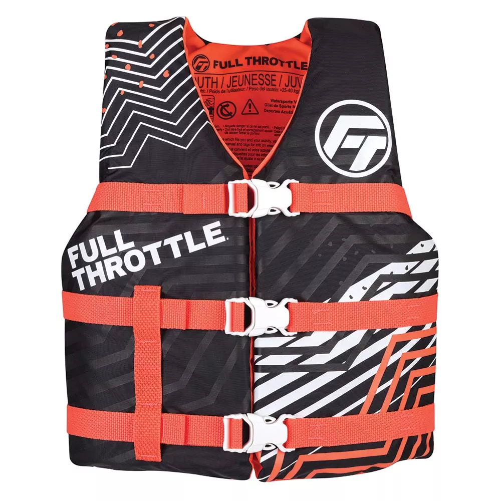 full-throttle-youth-nylon-life-jacket-pink-black Full Throttle Youth Nylon Life Jacket - Pink/Black