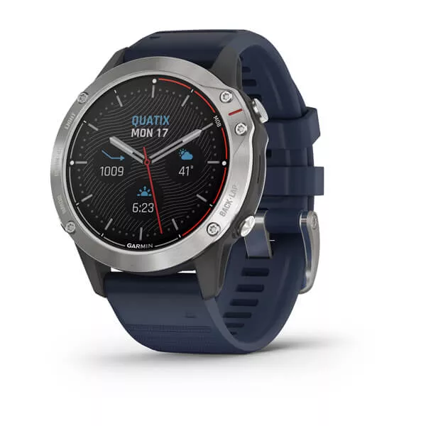 garmin-quatix-6-watch-grey-w-captain-blue-band Garmin Quatix 6 Watch - Grey w/Captain Blue Band