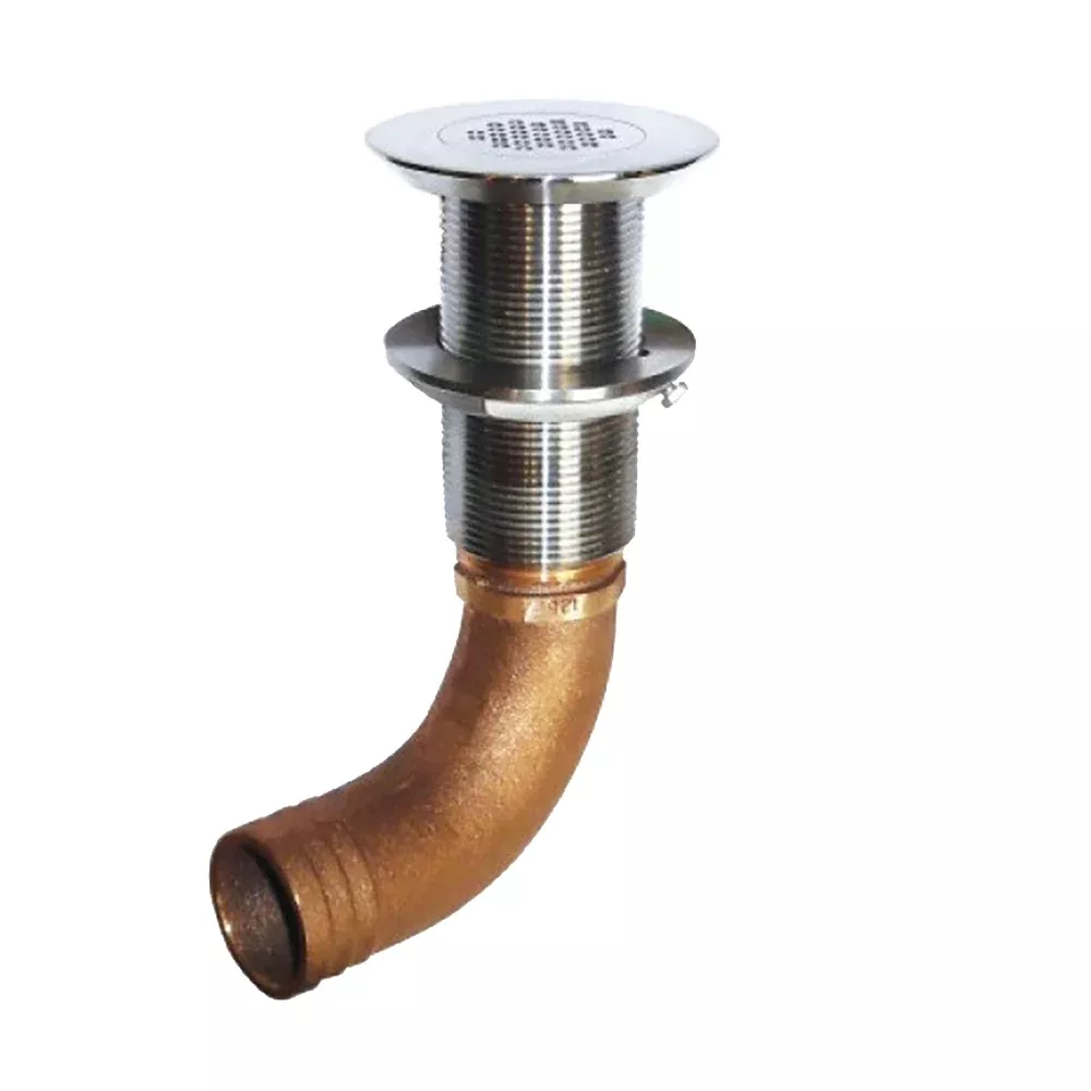 groco-1-1-4-quot-hose-barb-stainless-45-degree-deck-drain GROCO 1-1/4" Hose Barb Stainless 45 Degree Deck Drain