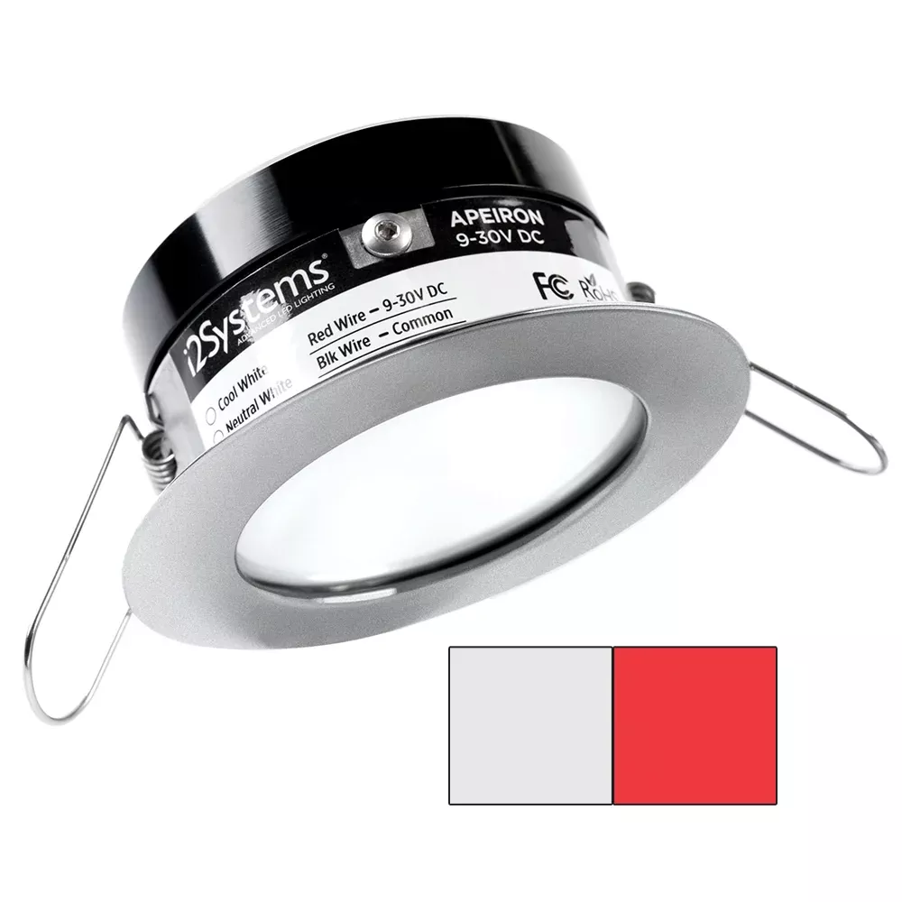 i2systems-apeiron-pro-a503-3w-spring-mount-light-round-cool-white-amp-red-brushe i2Systems Apeiron PRO A503 - 3W Spring Mount Light - Round - Cool White & Red - Brushed Nickel Finish