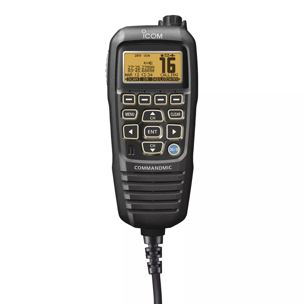 Icom HM195 CommandMic™ IV w/Yellow BlackLit LCD - Black