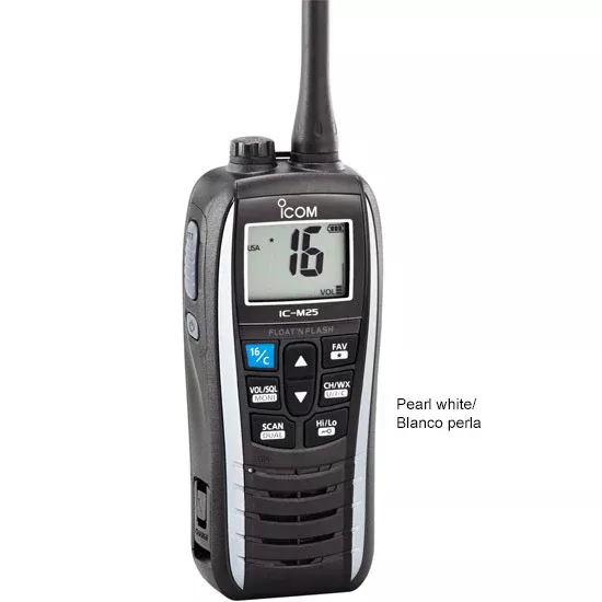 icom-m25-handheld-floating-vhf-marine-radio-pearl-white Icom M25 Handheld Floating VHF Marine Radio - Pearl White