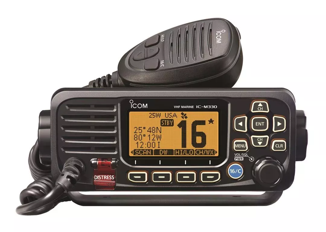 icom-m330-vhf-radio-compact-w-gps-black Icom M330 VHF Radio Compact w/GPS - Black