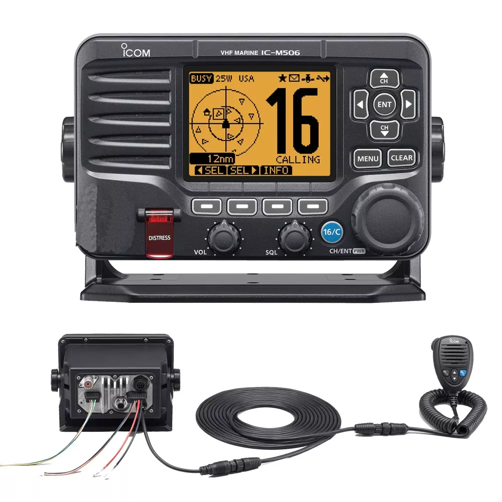icom-m506-vhf-fixed-mount-w-rear-mic-nmea-0183-2000-reg-black Icom M506 VHF Fixed Mount w/Rear Mic & NMEA 0183/2000® - Black