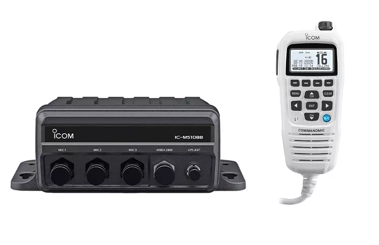 icom-m510bb-black-box-vhf-with-hm195gw-white Icom M510BB Black Box VHF With HM195GW White