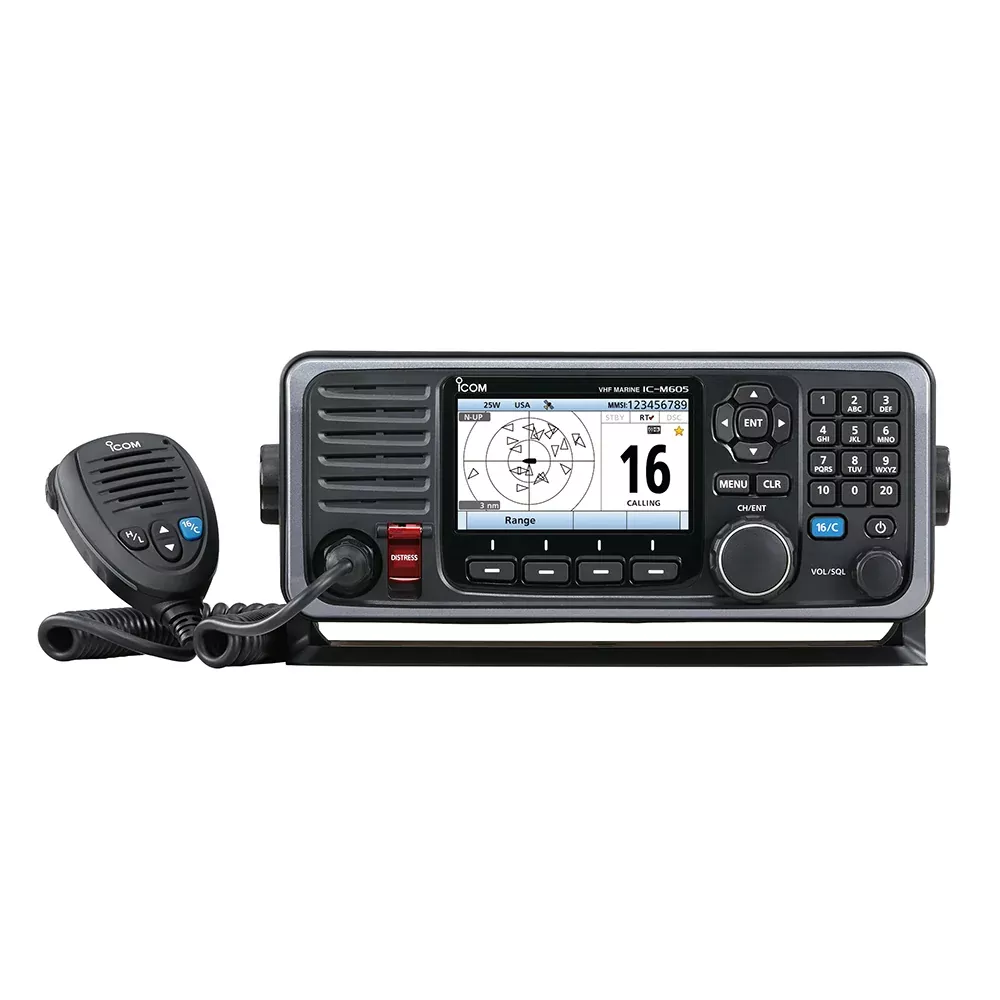 icom-m605-fixed-mount-25w-vhf-w-color-display-amp-ais Icom M605 Fixed Mount 25W VHF w/Color Display & AIS