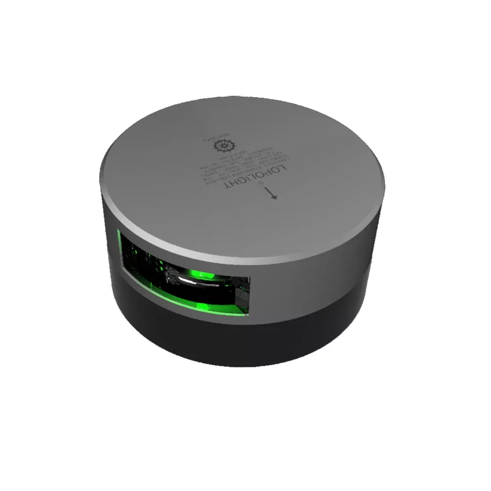 lopolight-112-5-green-starboard-sidelight-2nm-silver-housing-single-horizontal-m Lopolight 112.5° Green Starboard Sidelight - 2nm - Silver Housing - Single - Horizontal Mount