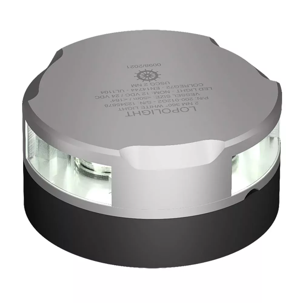 lopolight-360-anchor-light-amp-strobe-2nm-0-7m-cable-k-lock-pe-base-white-w-silv Lopolight 360° Anchor Light & Strobe - 2nm - 0.7M Cable - K-Lock PE Base - White w/Silver Housing