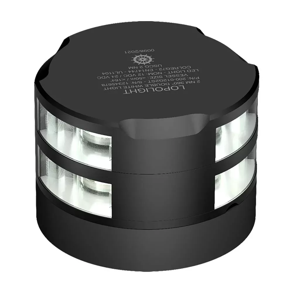 lopolight-360-double-stack-anchor-light-2nm-0-7m-cable-black-housing Lopolight 360° Double Stack Anchor Light - 2nm - 0.7M Cable - Black Housing