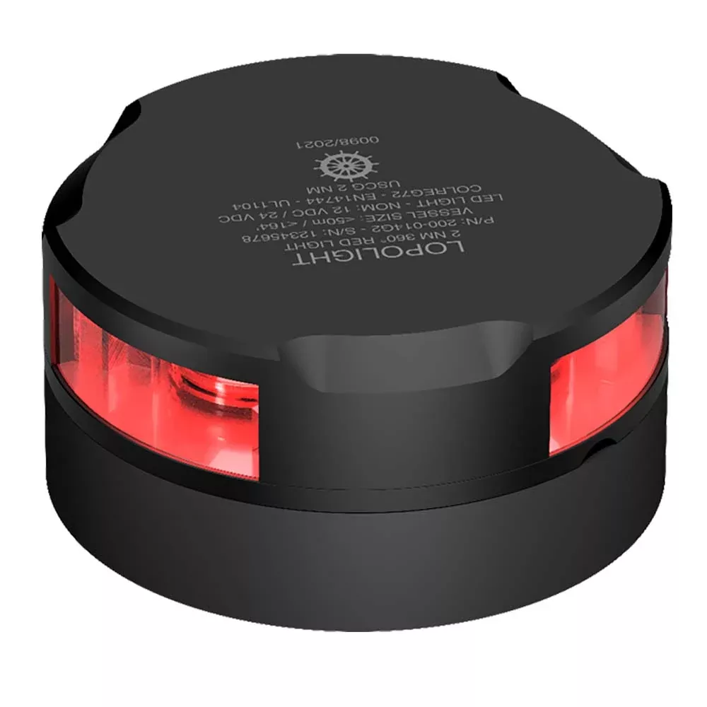lopolight-360-red-navigation-light-2nm-15m-cable-black-housing Lopolight 360° Red Navigation Light - 2nm - 15M Cable - Black Housing