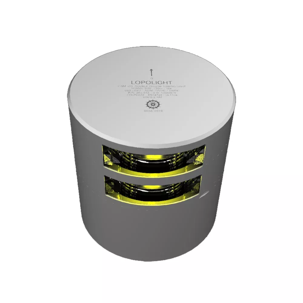 lopolight-double-stern-towing-light-2nm-silver-housing-horizontal-mount Lopolight Double Stern Towing Light - 2nm - Silver Housing - Horizontal Mount