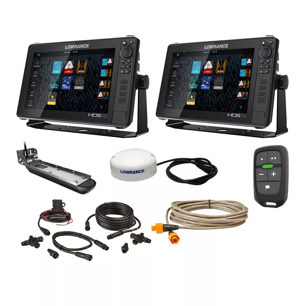Lowrance HDS Live 12 Twin-Display Fish Finder Bundle w/Active Imaging